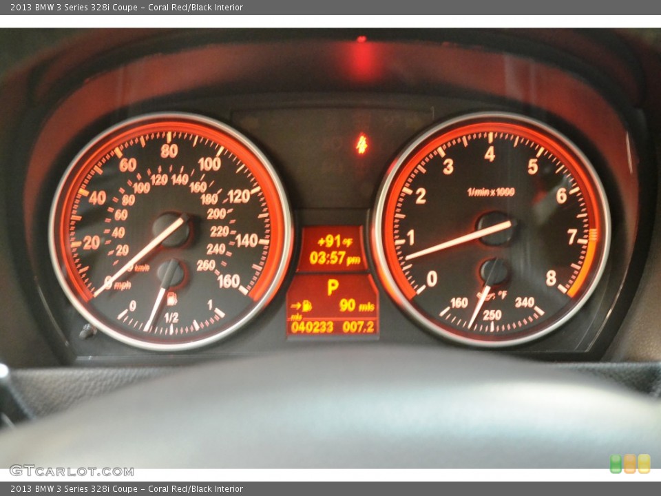 Coral Red/Black Interior Gauges for the 2013 BMW 3 Series 328i Coupe #106754941