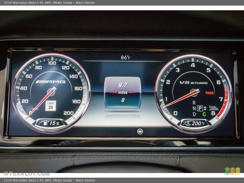 Black Interior Gauges for the 2016 Mercedes-Benz S 63 AMG 4Matic Sedan #106760094