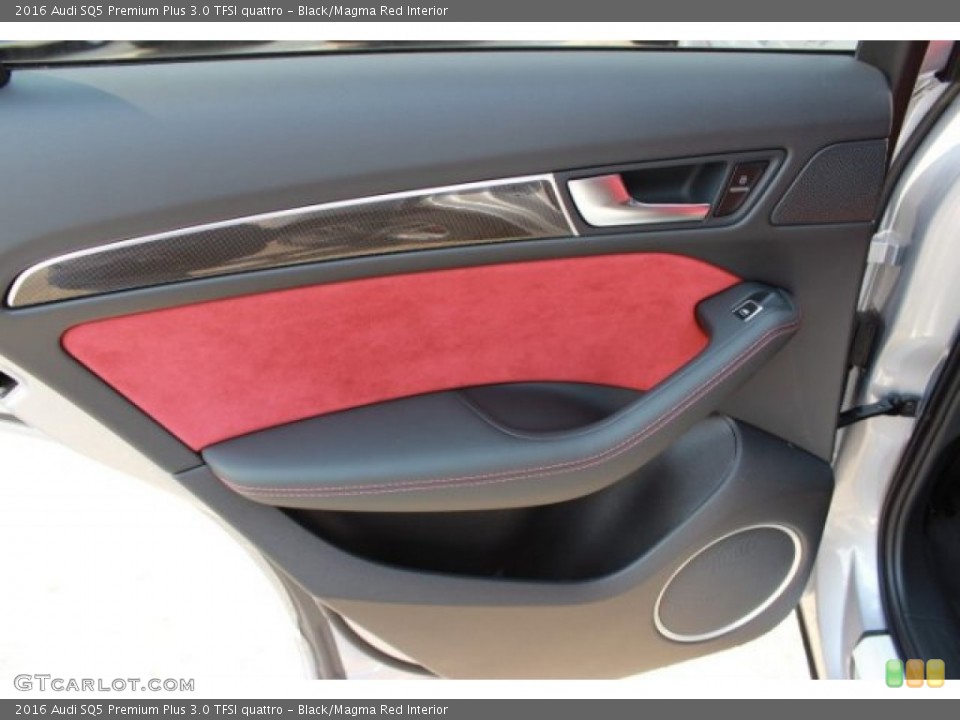 Black/Magma Red Interior Door Panel for the 2016 Audi SQ5 Premium Plus 3.0 TFSI quattro #106760677