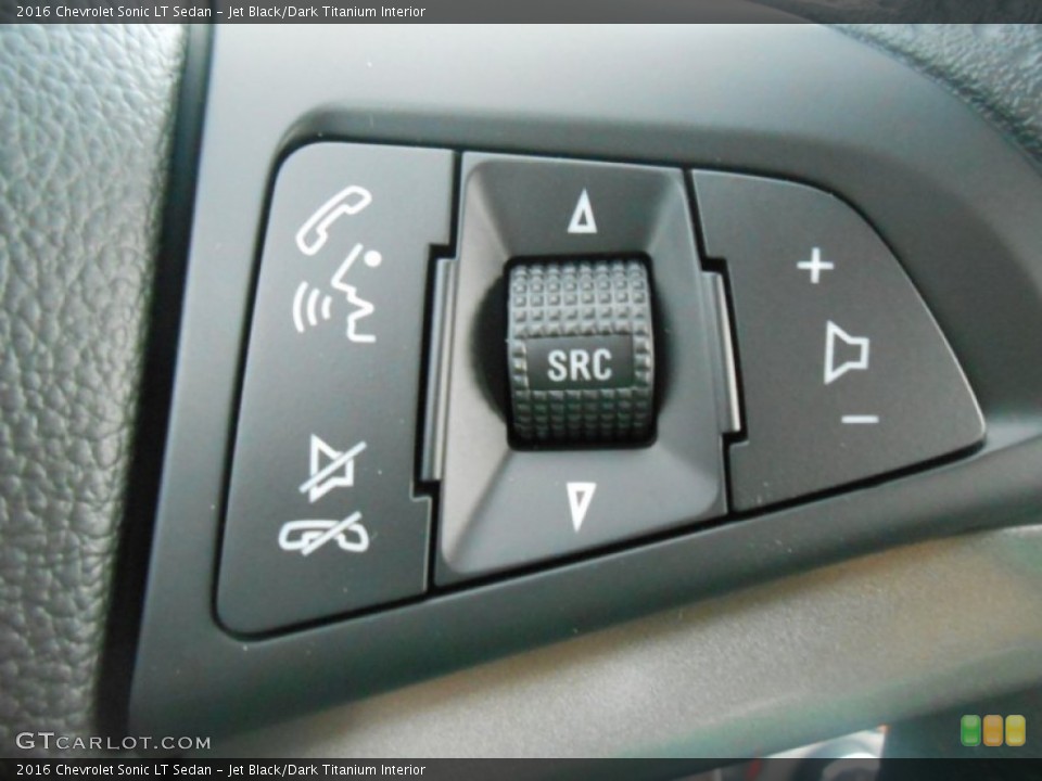 Jet Black/Dark Titanium Interior Controls for the 2016 Chevrolet Sonic LT Sedan #106761356