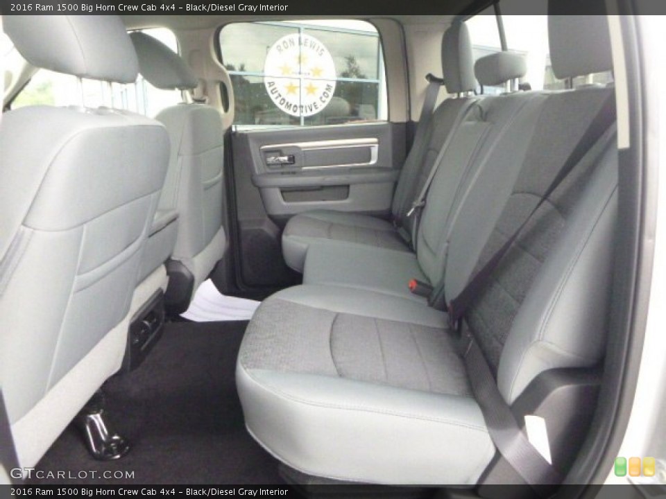 Black/Diesel Gray Interior Rear Seat for the 2016 Ram 1500 Big Horn Crew Cab 4x4 #106763345