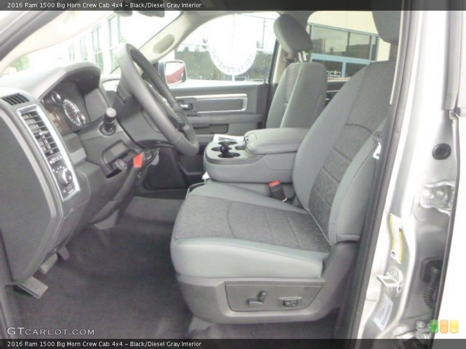 Black/Diesel Gray Interior Photo for the 2016 Ram 1500 Big Horn Crew Cab 4x4 #106763546