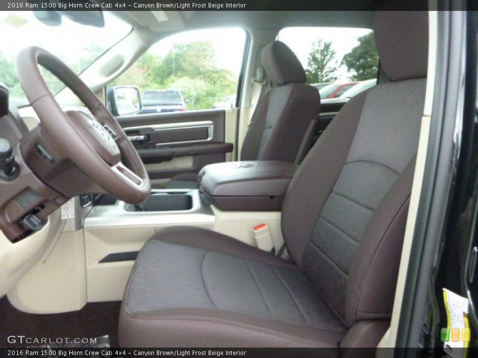 Canyon Brown/Light Frost Beige Interior Photo for the 2016 Ram 1500 Big Horn Crew Cab 4x4 #106763948