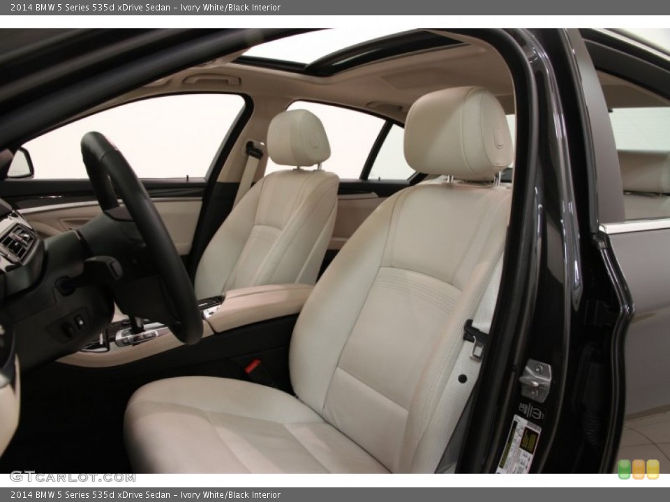 Ivory White/Black Interior Front Seat for the 2014 BMW 5 Series 535d xDrive Sedan #106779341