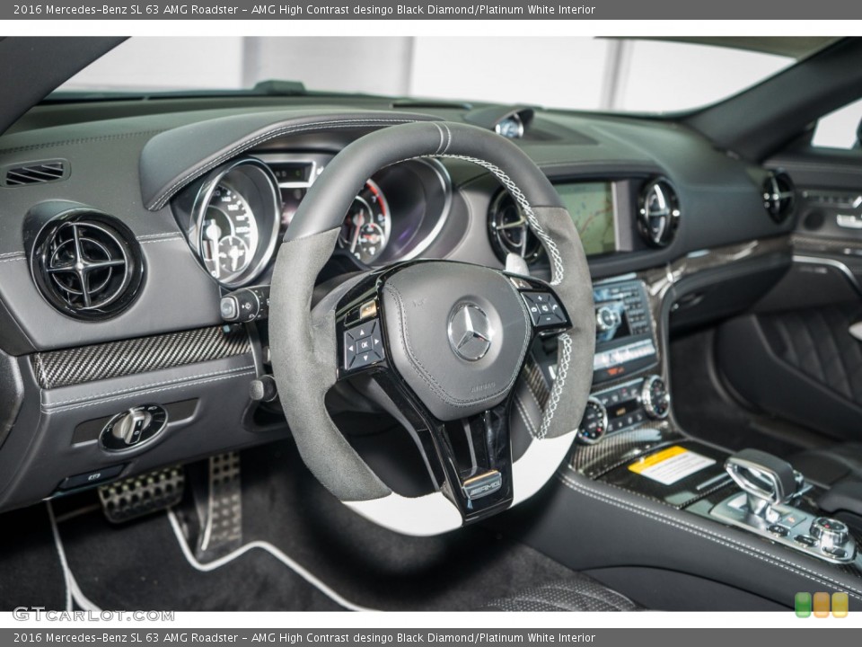 AMG High Contrast desingo Black Diamond/Platinum White Interior Dashboard for the 2016 Mercedes-Benz SL 63 AMG Roadster #106781999