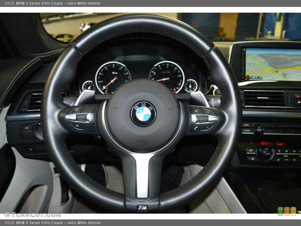 Ivory White Interior Steering Wheel for the 2015 BMW 6 Series 640i Coupe #106785767