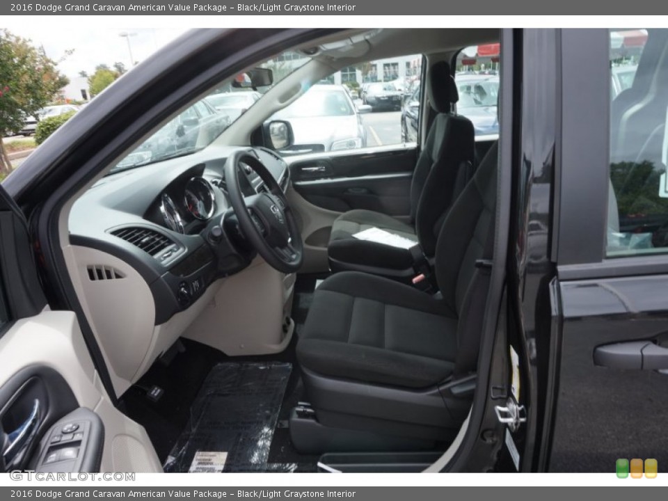 Black/Light Graystone Interior Photo for the 2016 Dodge Grand Caravan American Value Package #106795967