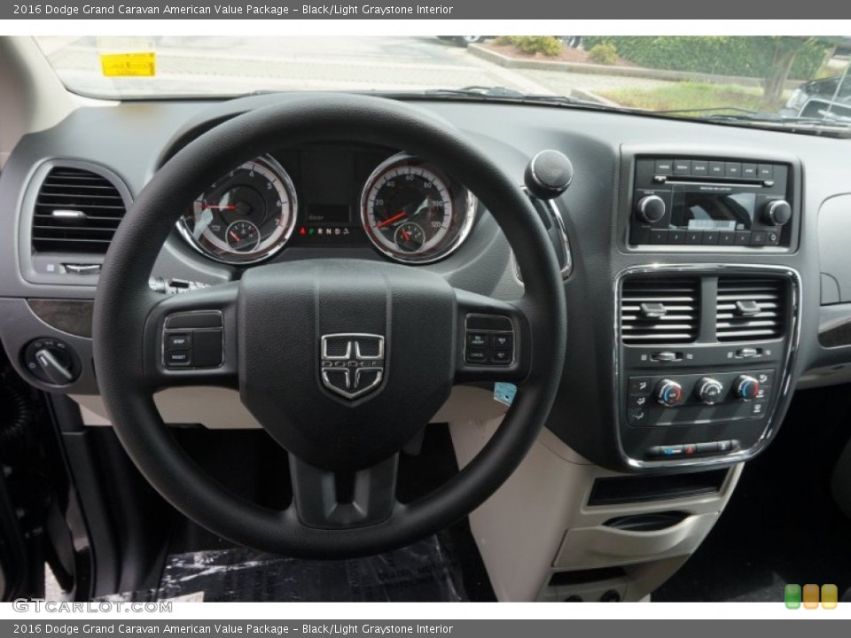 Black/Light Graystone Interior Dashboard for the 2016 Dodge Grand Caravan American Value Package #106795986