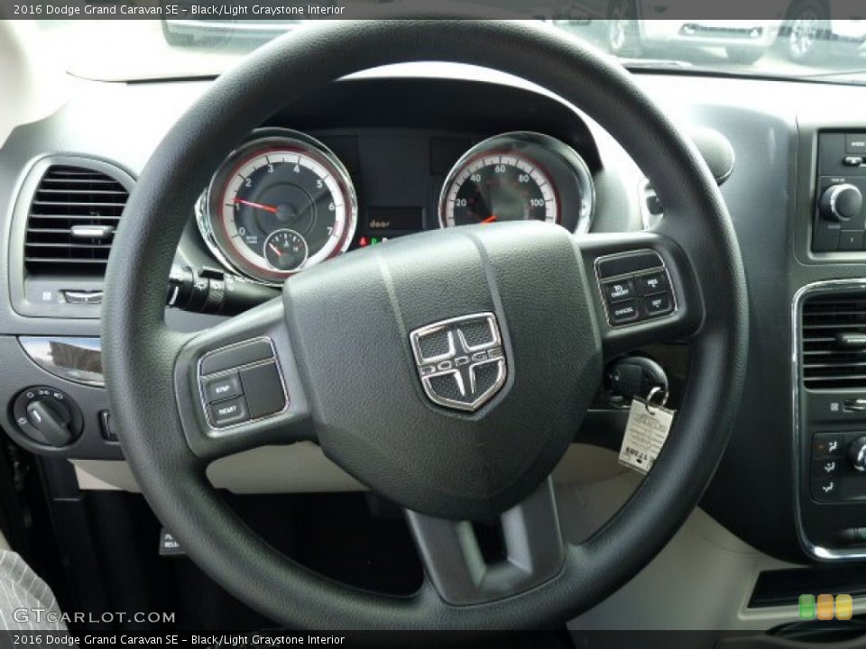 Black/Light Graystone Interior Steering Wheel for the 2016 Dodge Grand Caravan SE #106798506