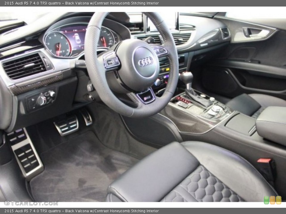 Black Valcona w/Contrast Honeycomb Stitching 2015 Audi RS 7 Interiors