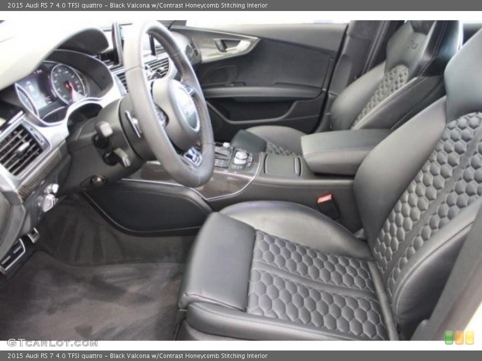 Black Valcona w/Contrast Honeycomb Stitching Interior Front Seat for the 2015 Audi RS 7 4.0 TFSI quattro #106799797