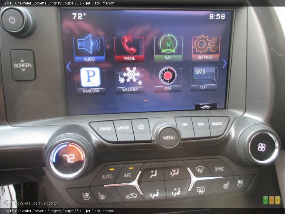 Jet Black Interior Controls for the 2015 Chevrolet Corvette Stingray Coupe Z51 #106799997