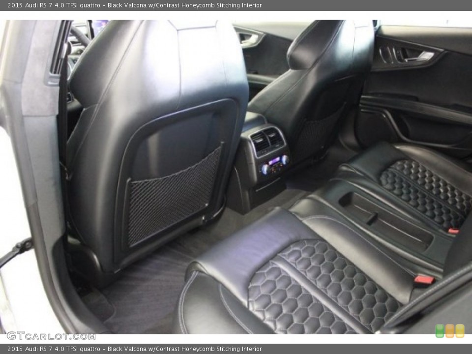 Black Valcona w/Contrast Honeycomb Stitching Interior Rear Seat for the 2015 Audi RS 7 4.0 TFSI quattro #106800561