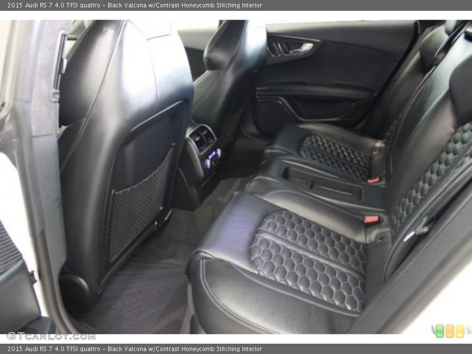 Black Valcona w/Contrast Honeycomb Stitching Interior Rear Seat for the 2015 Audi RS 7 4.0 TFSI quattro #106800665