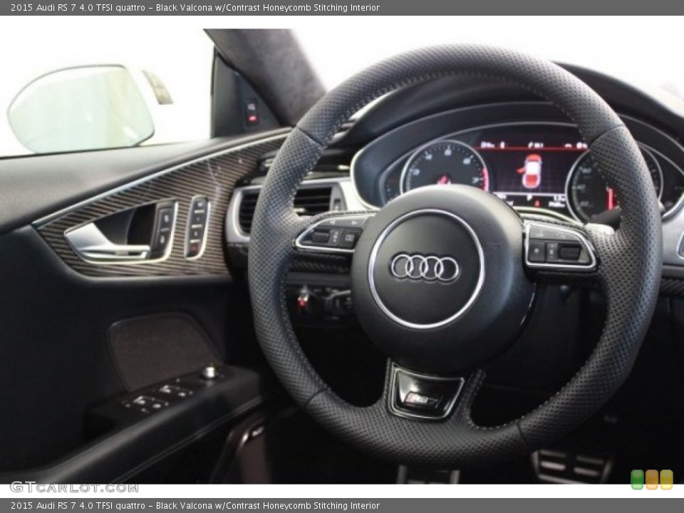 Black Valcona w/Contrast Honeycomb Stitching Interior Steering Wheel for the 2015 Audi RS 7 4.0 TFSI quattro #106800753