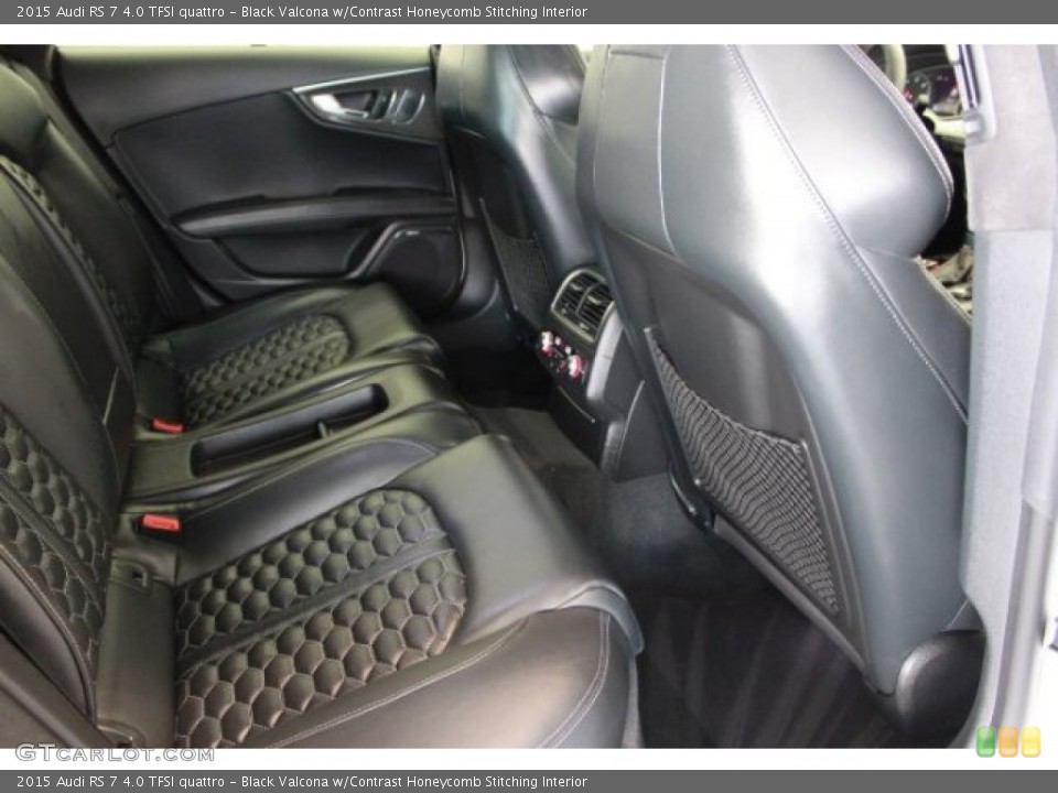 Black Valcona w/Contrast Honeycomb Stitching Interior Rear Seat for the 2015 Audi RS 7 4.0 TFSI quattro #106800900