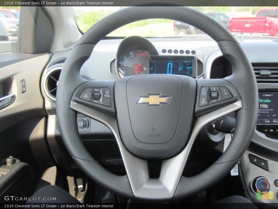 Jet Black/Dark Titanium Interior Steering Wheel for the 2016 Chevrolet Sonic LT Sedan #106813212