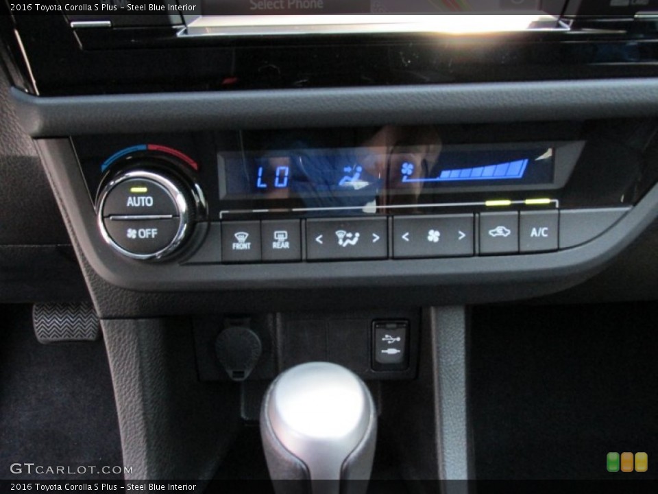 Steel Blue Interior Controls for the 2016 Toyota Corolla S Plus #106820523