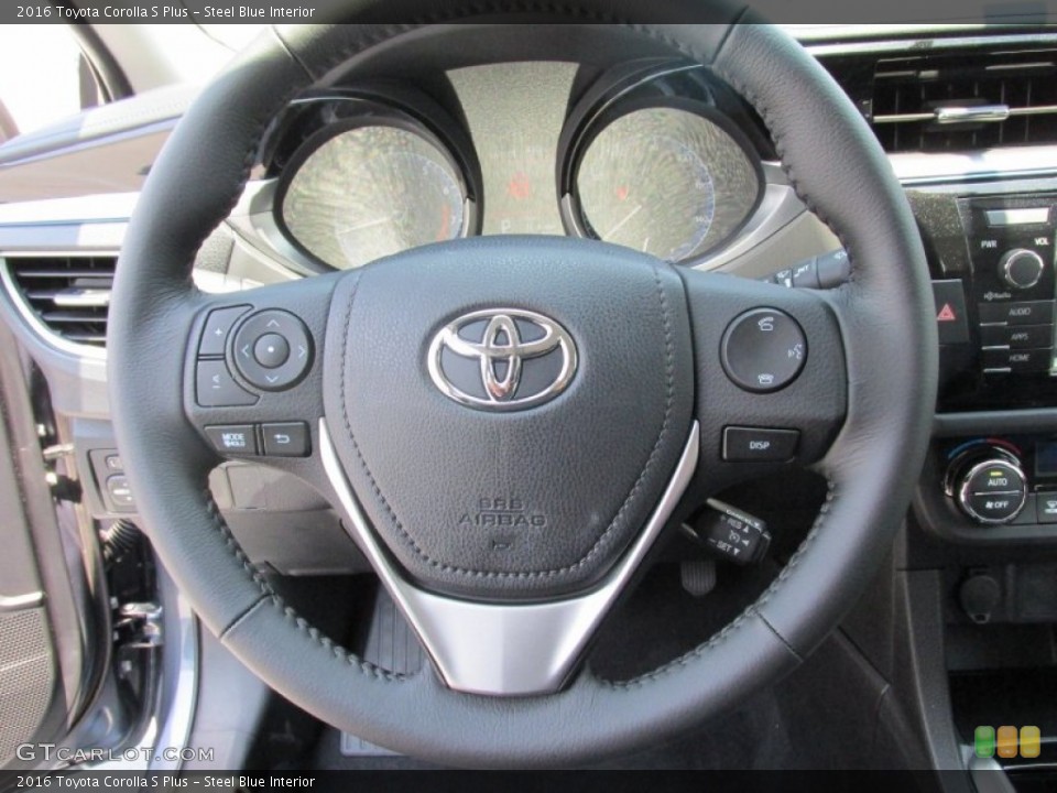 Steel Blue Interior Steering Wheel for the 2016 Toyota Corolla S Plus #106820580