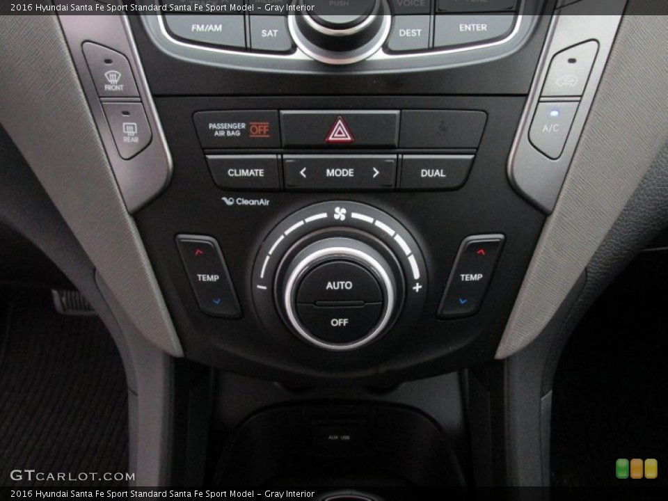 Gray Interior Controls for the 2016 Hyundai Santa Fe Sport  #106823369