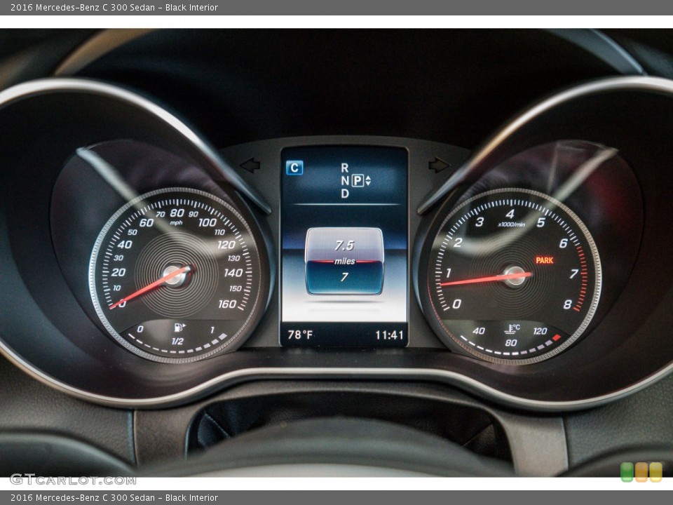 Black Interior Gauges for the 2016 Mercedes-Benz C 300 Sedan #106826565
