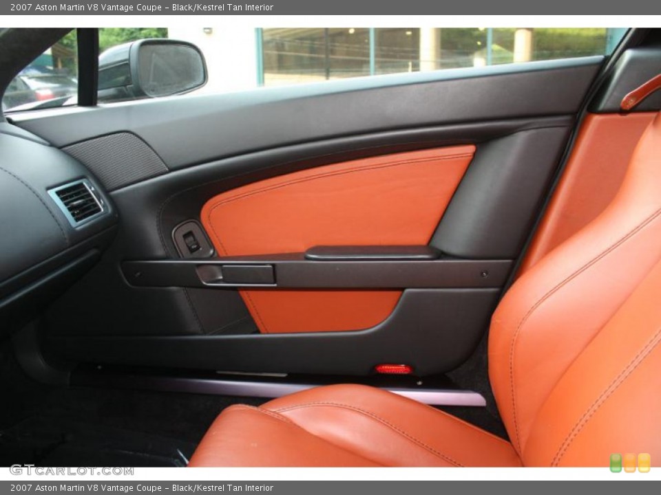 Black/Kestrel Tan Interior Door Panel for the 2007 Aston Martin V8 Vantage Coupe #106838946