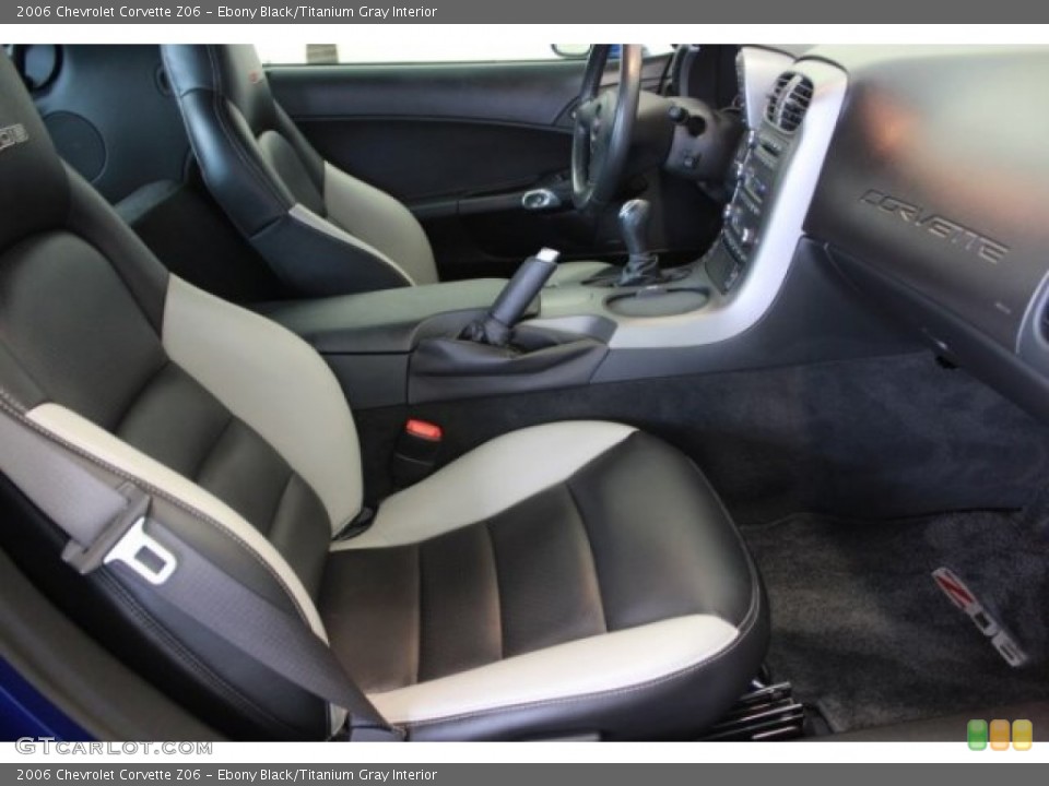 Ebony Black/Titanium Gray Interior Front Seat for the 2006 Chevrolet Corvette Z06 #106870229