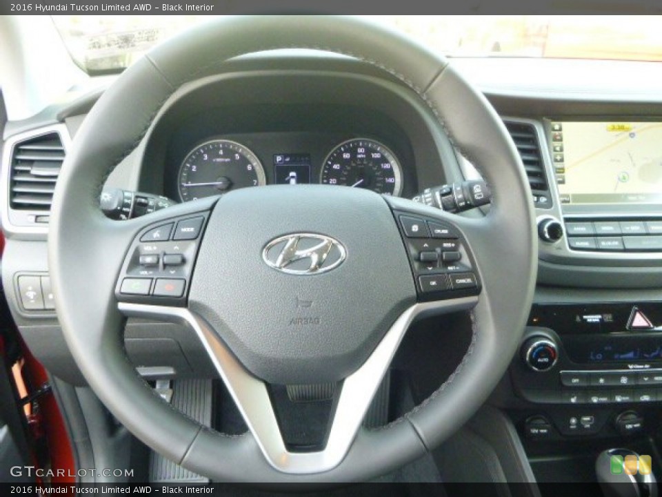 Black Interior Steering Wheel for the 2016 Hyundai Tucson Limited AWD #106886081