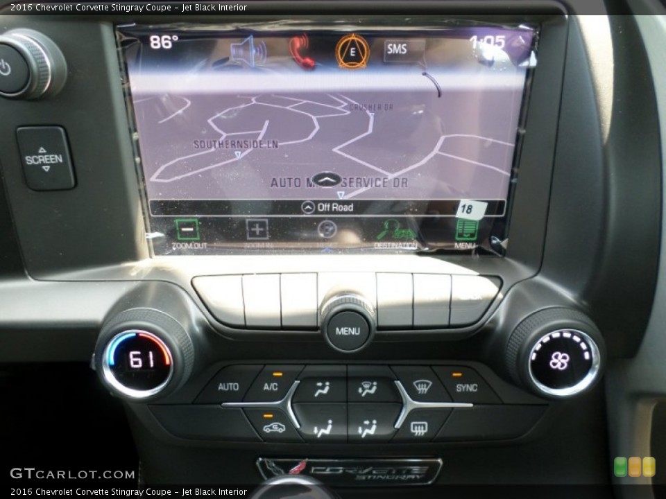 Jet Black Interior Controls for the 2016 Chevrolet Corvette Stingray Coupe #106906486