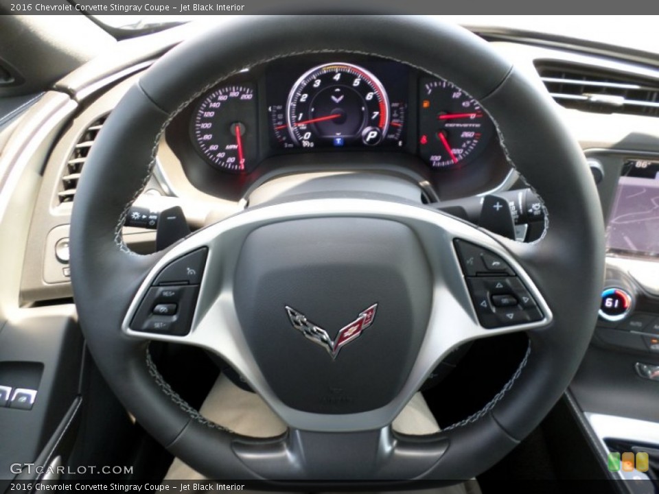 Jet Black Interior Steering Wheel for the 2016 Chevrolet Corvette Stingray Coupe #106906564