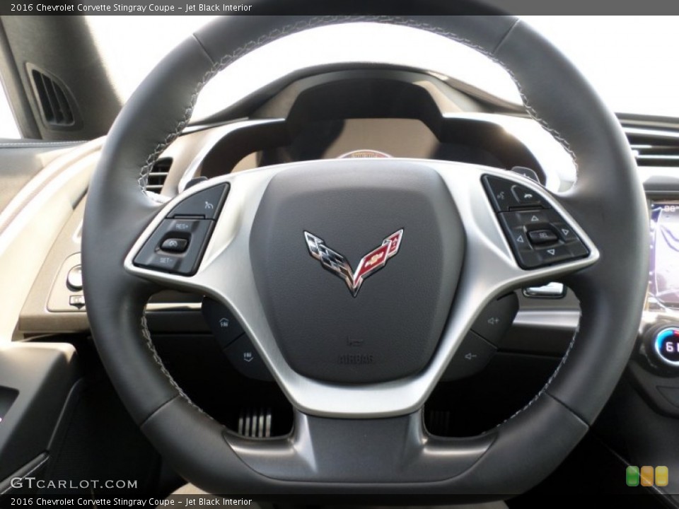 Jet Black Interior Steering Wheel for the 2016 Chevrolet Corvette Stingray Coupe #106906579