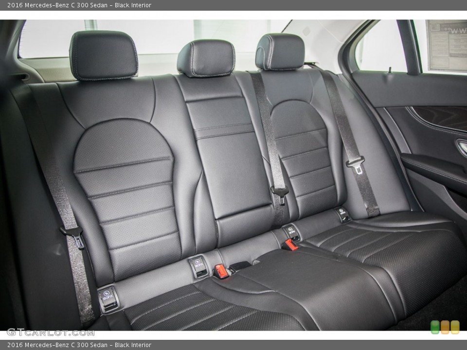 Black Interior Rear Seat for the 2016 Mercedes-Benz C 300 Sedan #106920452