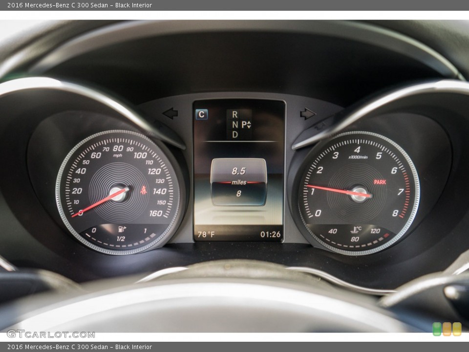 Black Interior Gauges for the 2016 Mercedes-Benz C 300 Sedan #106920612
