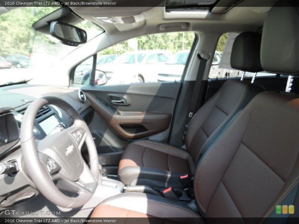 Jet Black/Brownstone Interior Front Seat for the 2016 Chevrolet Trax LTZ AWD #106923419