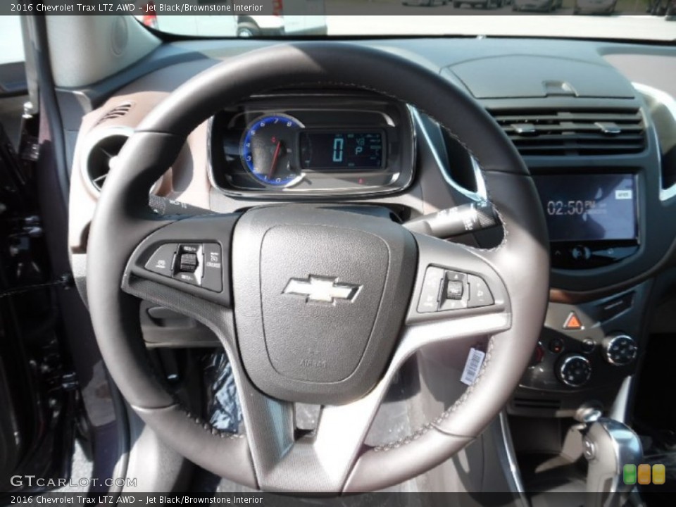 Jet Black/Brownstone Interior Steering Wheel for the 2016 Chevrolet Trax LTZ AWD #106923570
