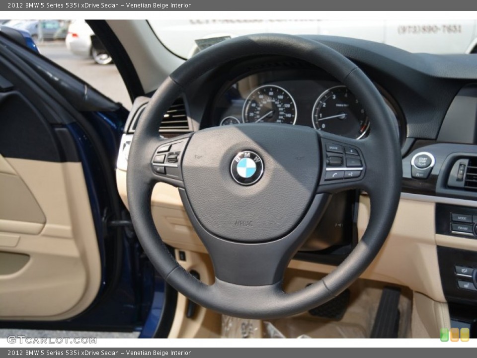 Venetian Beige Interior Steering Wheel for the 2012 BMW 5 Series 535i xDrive Sedan #106945938