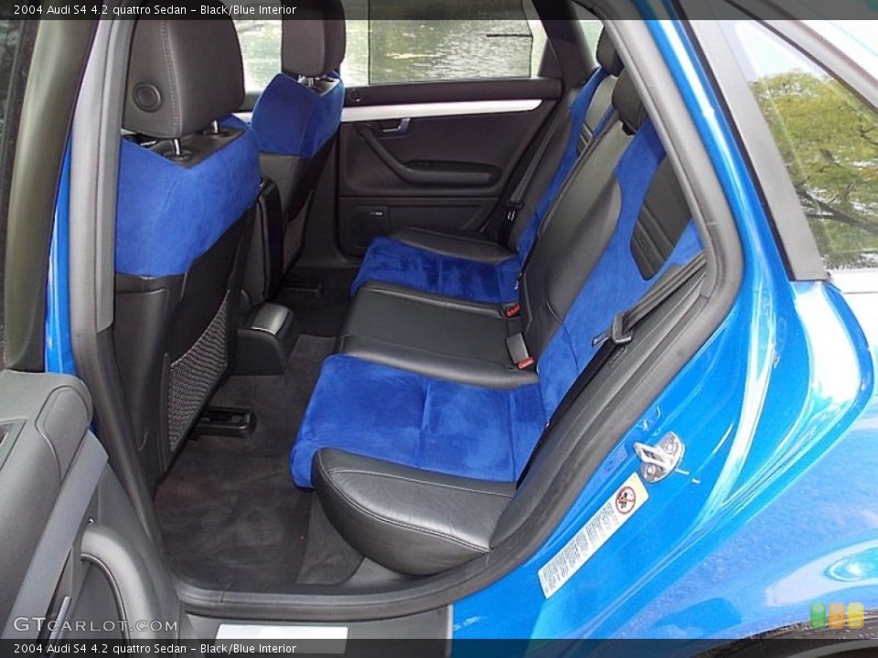 Black/Blue Interior Rear Seat for the 2004 Audi S4 4.2 quattro Sedan #106951554