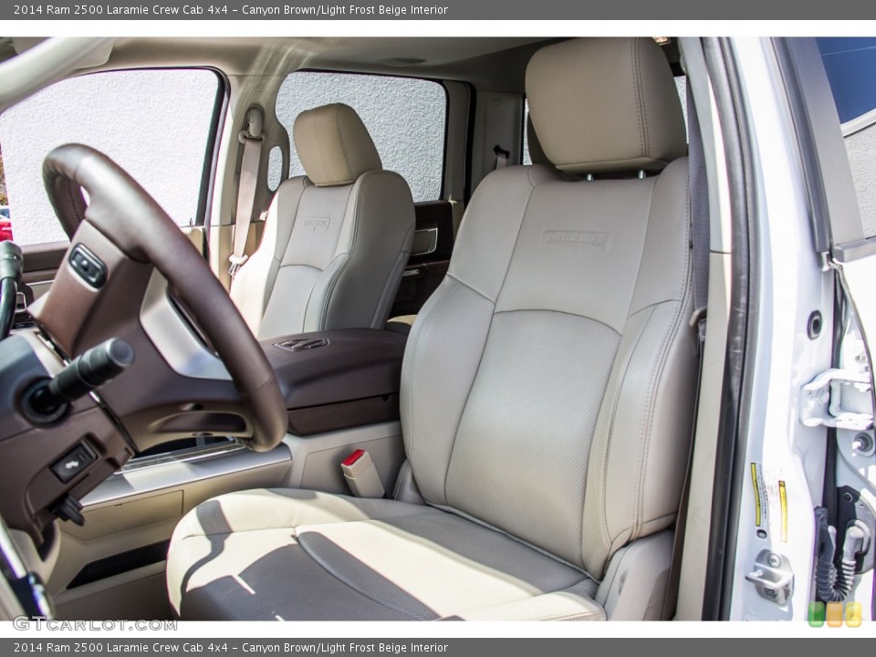 Canyon Brown/Light Frost Beige Interior Front Seat for the 2014 Ram 2500 Laramie Crew Cab 4x4 #106961493