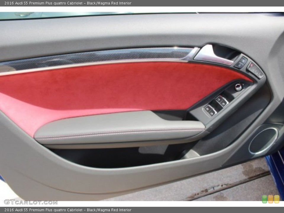 Black/Magma Red Interior Door Panel for the 2016 Audi S5 Premium Plus quattro Cabriolet #106965318