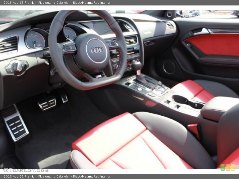 Black/Magma Red Interior Prime Interior for the 2016 Audi S5 Premium Plus quattro Cabriolet #106965375