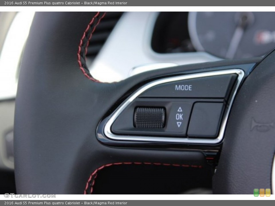 Black/Magma Red Interior Controls for the 2016 Audi S5 Premium Plus quattro Cabriolet #106965594