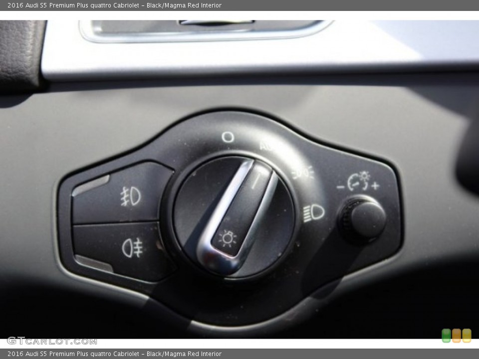 Black/Magma Red Interior Controls for the 2016 Audi S5 Premium Plus quattro Cabriolet #106965639