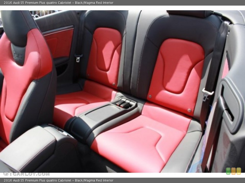 Black/Magma Red Interior Rear Seat for the 2016 Audi S5 Premium Plus quattro Cabriolet #106965654