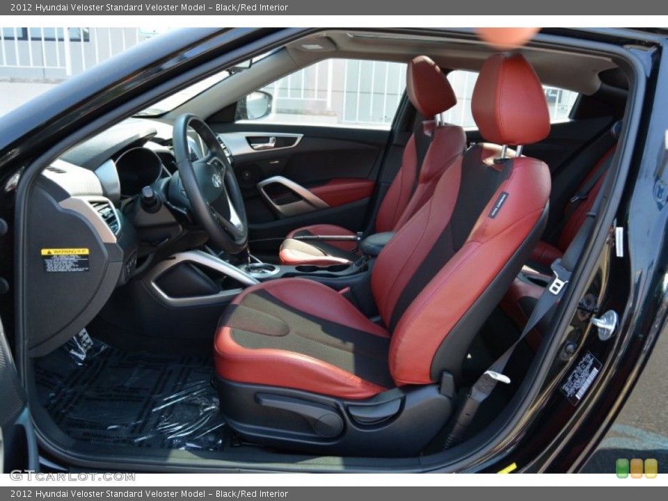 Black/Red Interior Front Seat for the 2012 Hyundai Veloster  #106990444