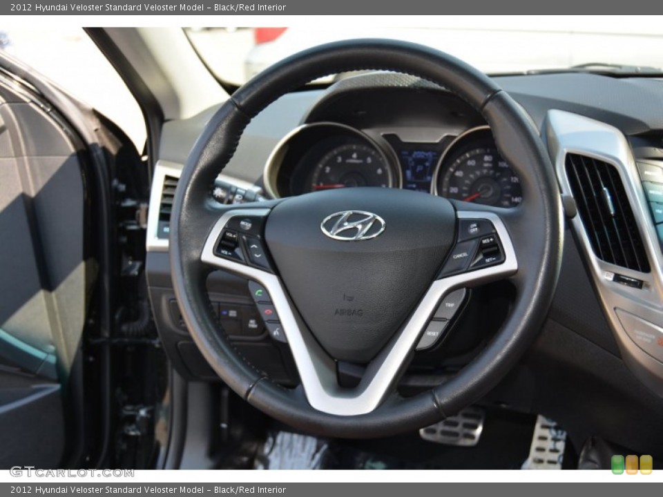 Black/Red Interior Steering Wheel for the 2012 Hyundai Veloster  #106990492