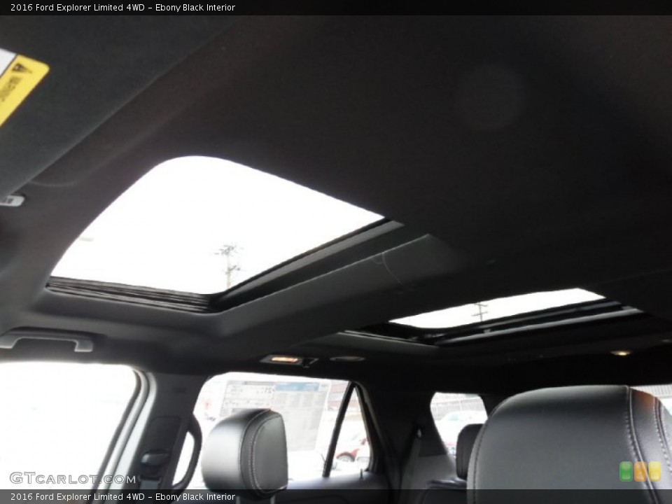 Ebony Black Interior Sunroof for the 2016 Ford Explorer Limited 4WD #106991695