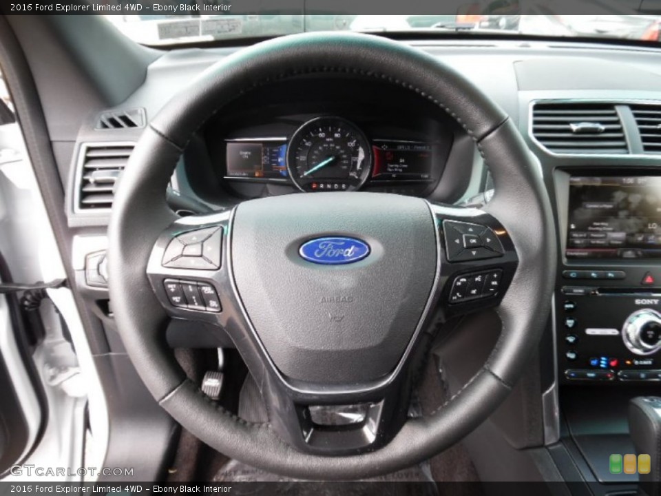 Ebony Black Interior Steering Wheel for the 2016 Ford Explorer Limited 4WD #106991722