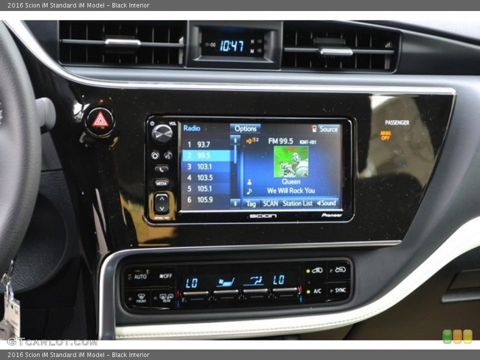 Black Interior Controls for the 2016 Scion iM  #107000194