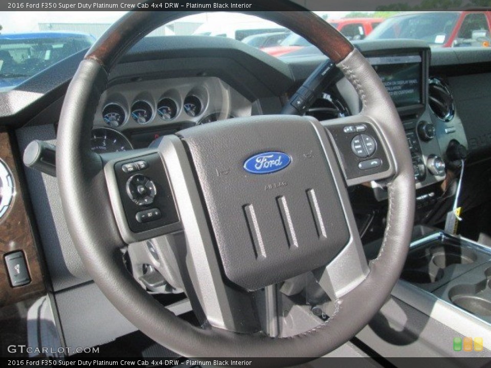 Platinum Black Interior Steering Wheel for the 2016 Ford F350 Super Duty Platinum Crew Cab 4x4 DRW #107023362