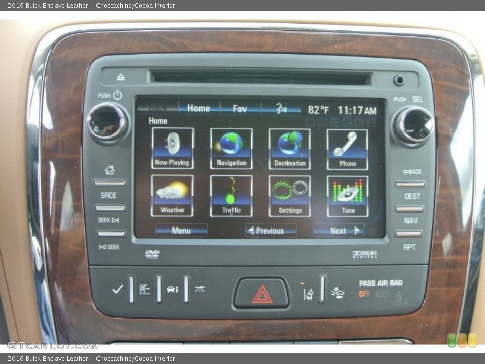 Choccachino/Cocoa Interior Controls for the 2016 Buick Enclave Leather #107025870